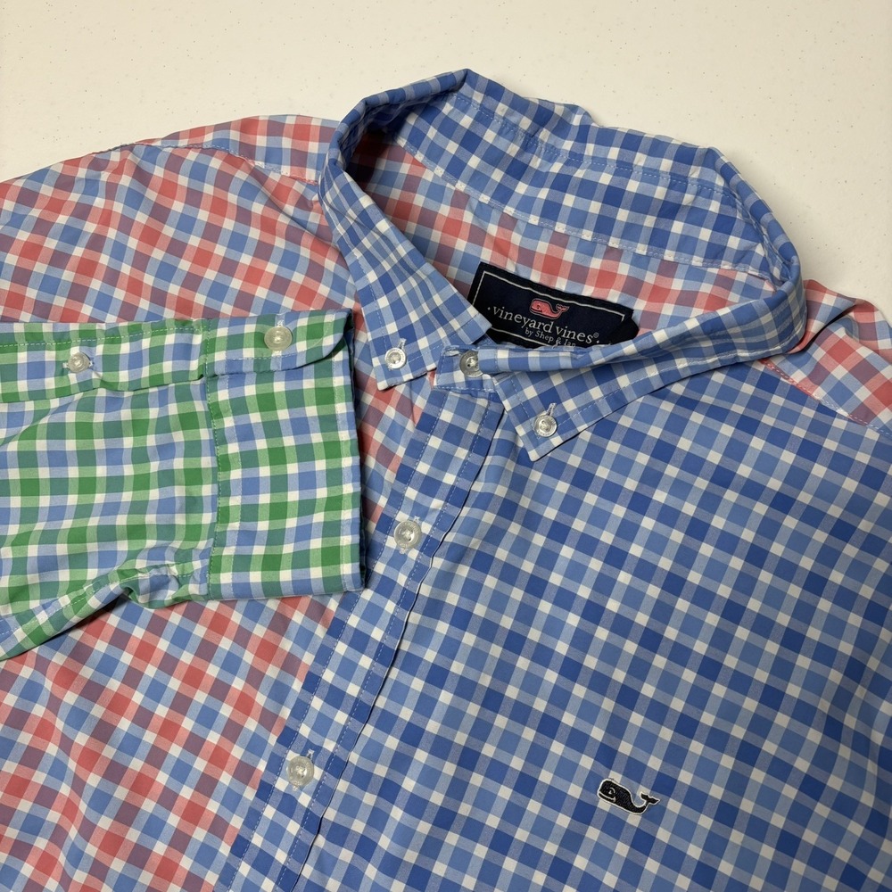 Vineyard Vines Mens Whale Shirt Size XXL‎ Multicolor Gingham Preppy Lightweight